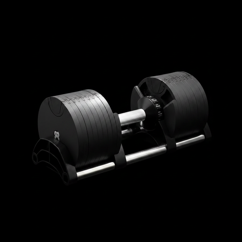 Black background dumbbell